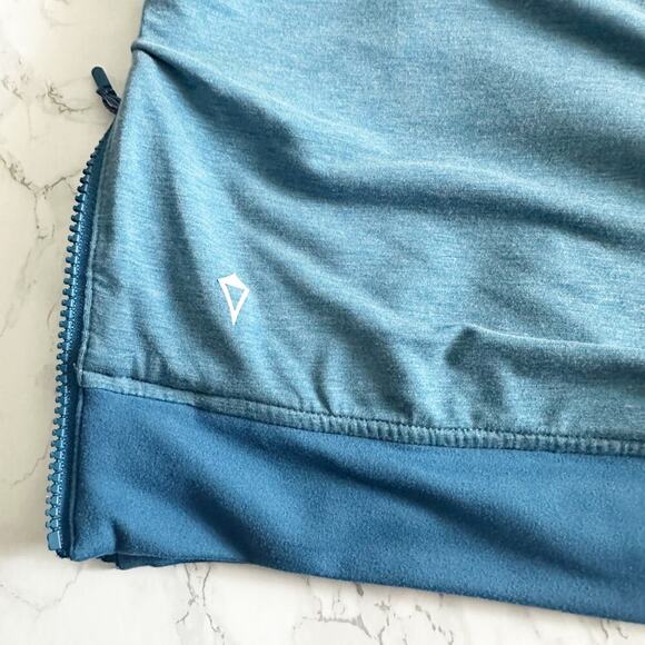 Ivivva/Lululemon Quilted Reversible Pullover Sweatshirt Teal Blue Side Zip - Picture 9 of 10
